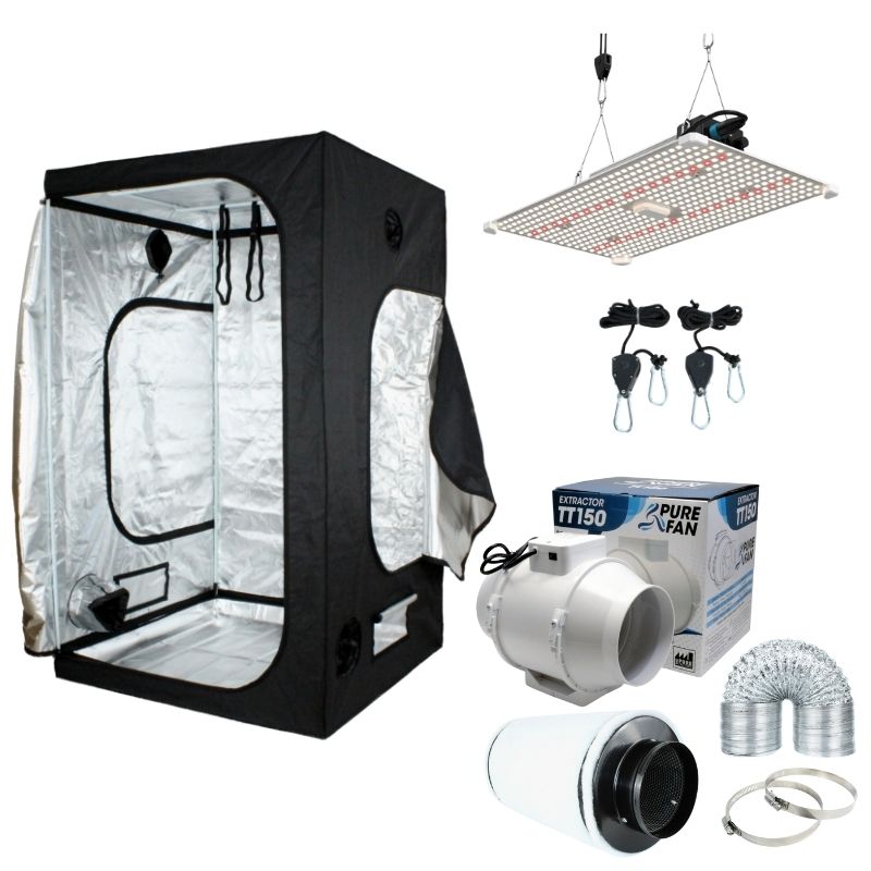 Growbox Komplettset 120x120x200 cm, LUMii Black Blade 200W