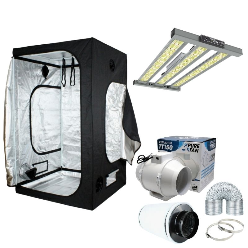 Growbox Komplettset 120x120x200 cm, PureLED Pro 240W