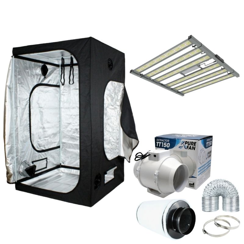 Growbox Komplettset 120x120x200 cm, PureLED Pro 520W
